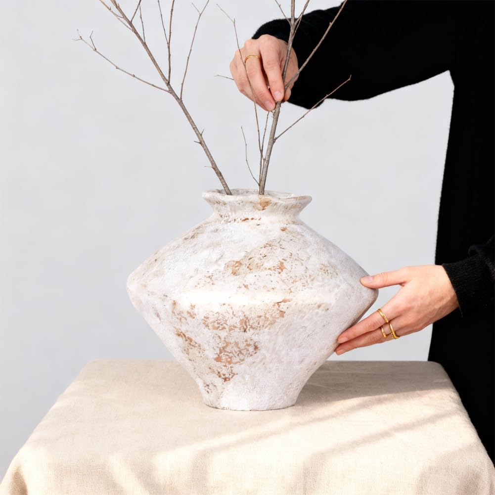 🏡 Farmhouse Ceramic Vase – Rustic Home Decor Centerpiece ✨