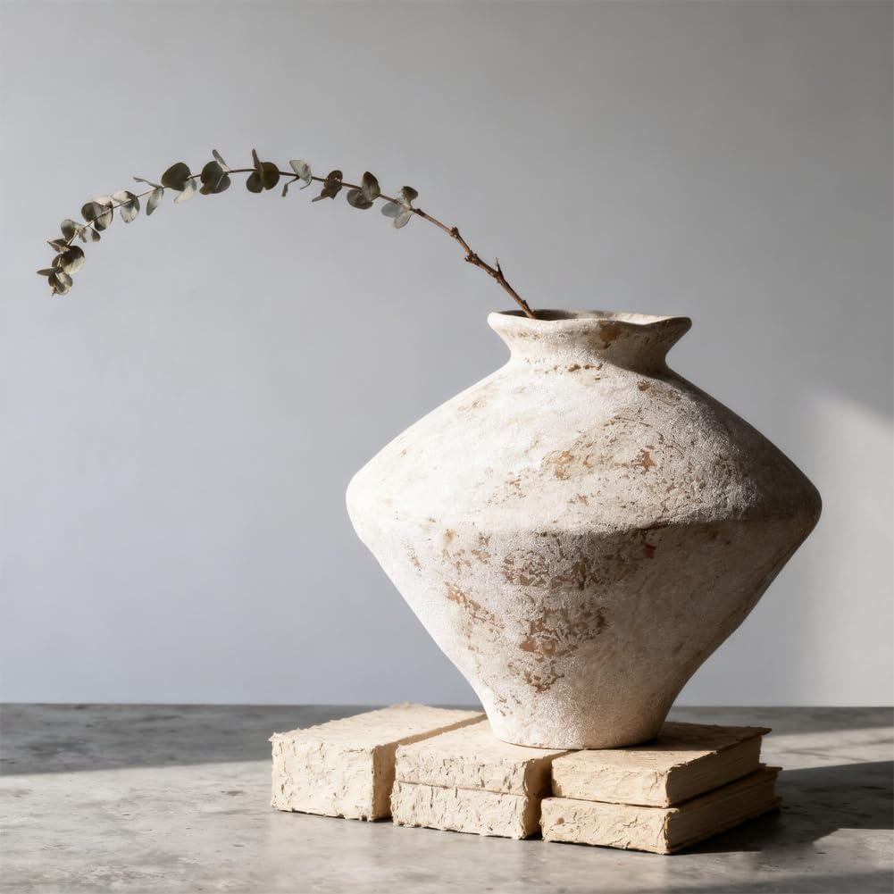 🏡 Farmhouse Ceramic Vase – Rustic Home Decor Centerpiece ✨