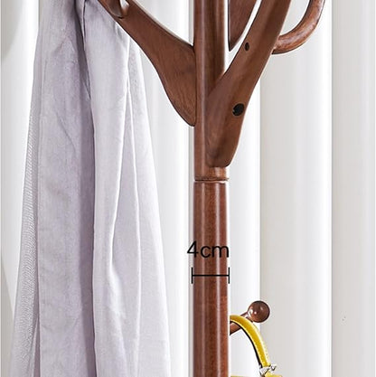 🪵🌿 Wooden Coat Stand Tree – Clothes Hanger Rack for Hallway & Home